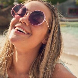 LoveShackFancy Blush Round Sunglasses